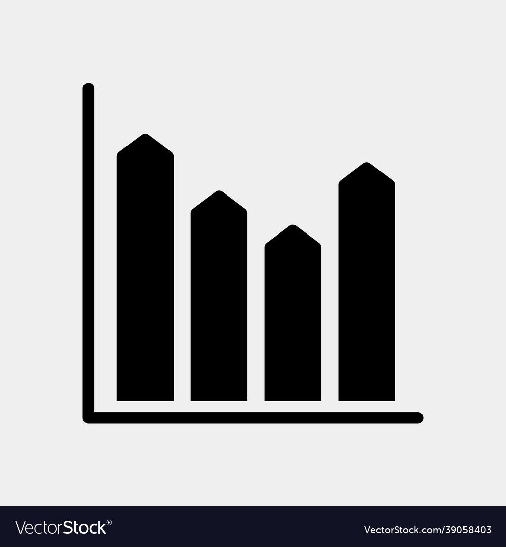 Bar chart icon in solid style for any projects vector image Bar chart icon in solid style for any projects