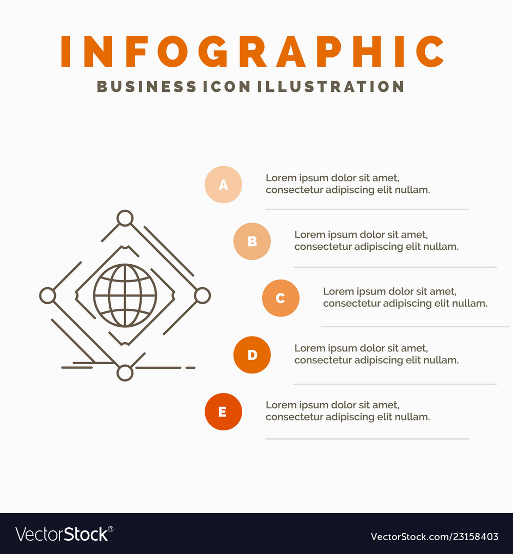 Complex global internet net web infographics Vector Image Complex global internet net web infographics