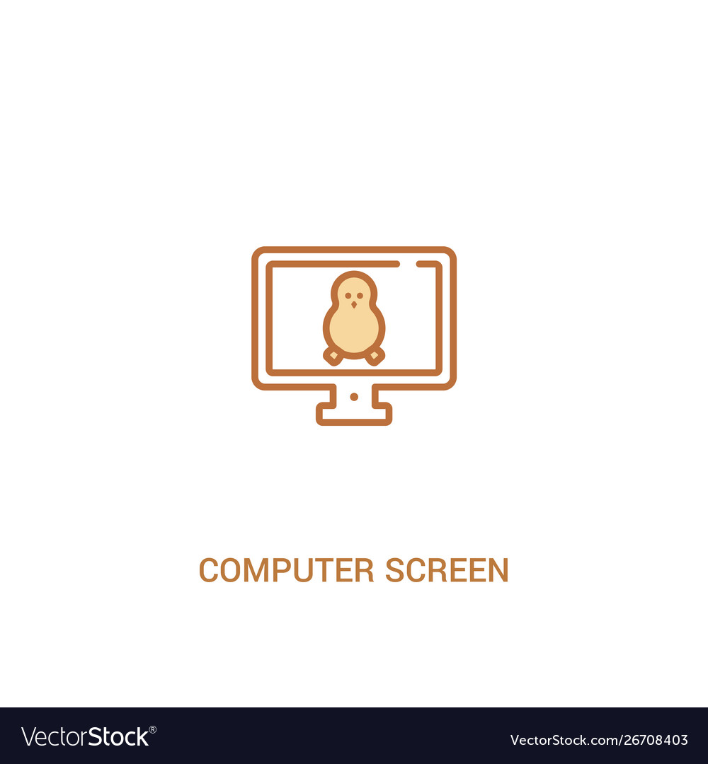 Computer screen linux concept 2 colored icon vector image Computer screen linux concept 2 colored icon