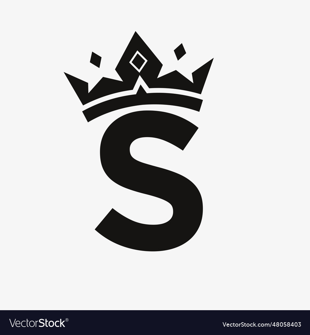 Crown logo on letter s template for beauty Vector Image