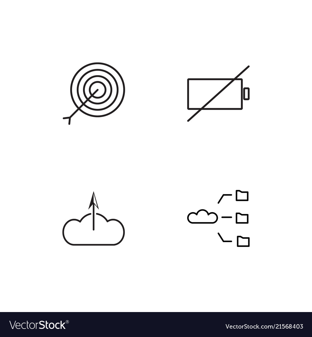 Cyber security linear icons set simple outline