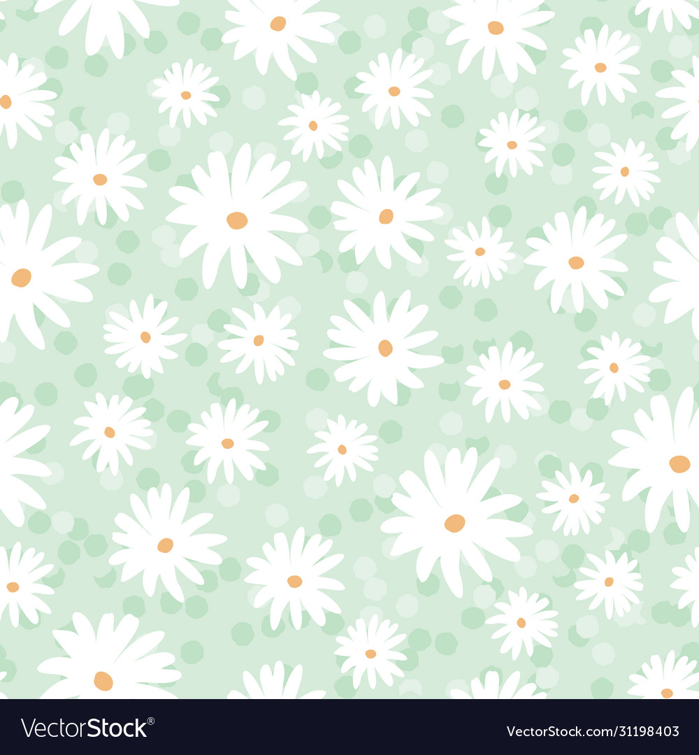 Daisy meadow spring floral blooms with spotty