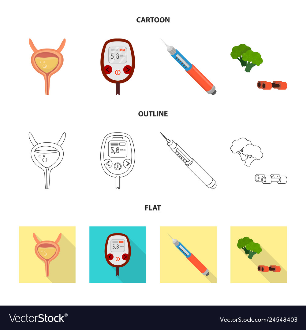 Design of diet and treatment icon set