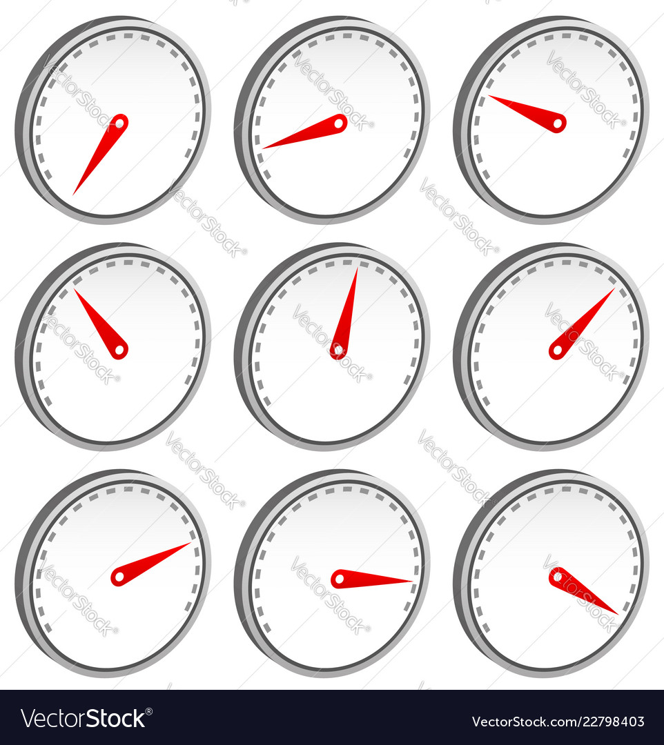 Dial faces with pointer isolated on white measure