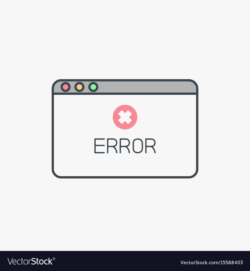 Error message window Royalty Free Vector Image