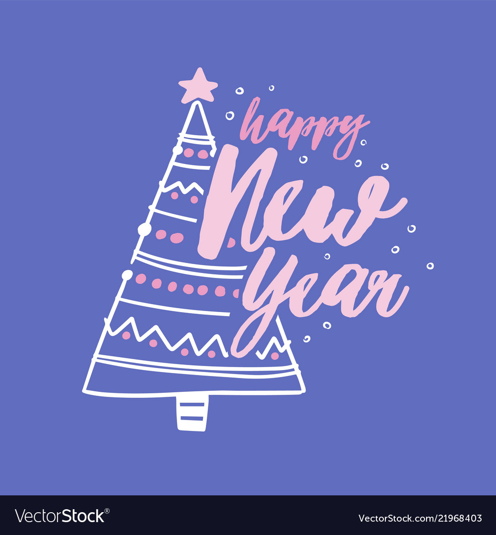 Happy new year holiday wish handwritten