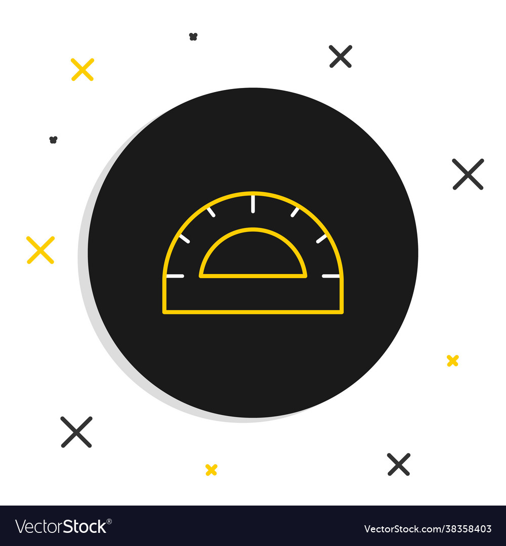 Line protractor grid for measuring degrees icon