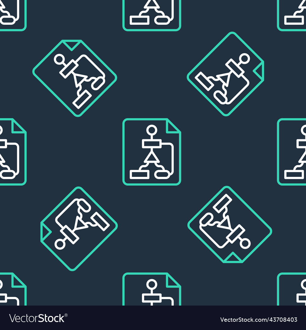 Line tile flowchart for program design or process vector image Line tile flowchart for program design or process