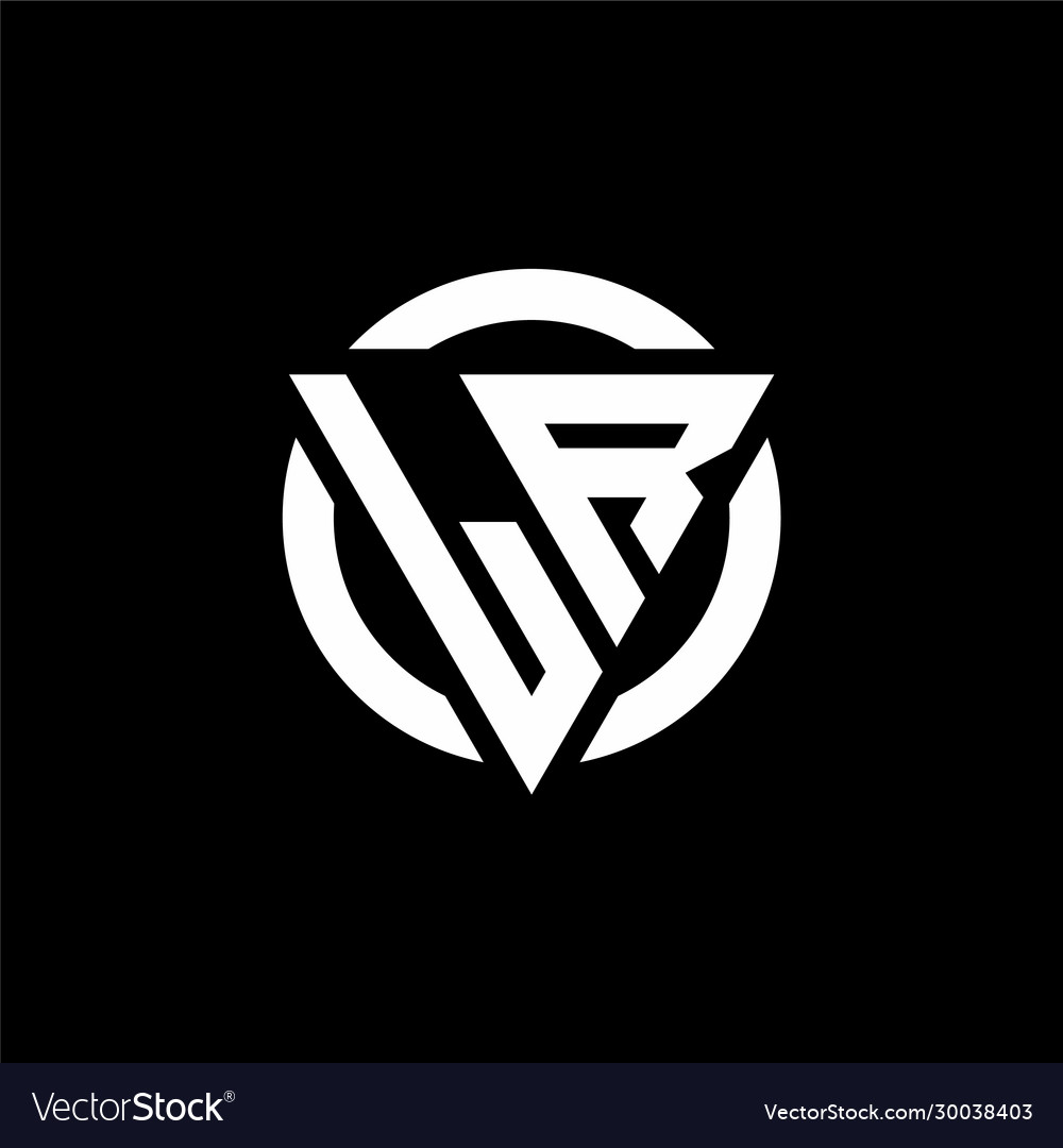 Lr logo with triangle shape and circle rounded