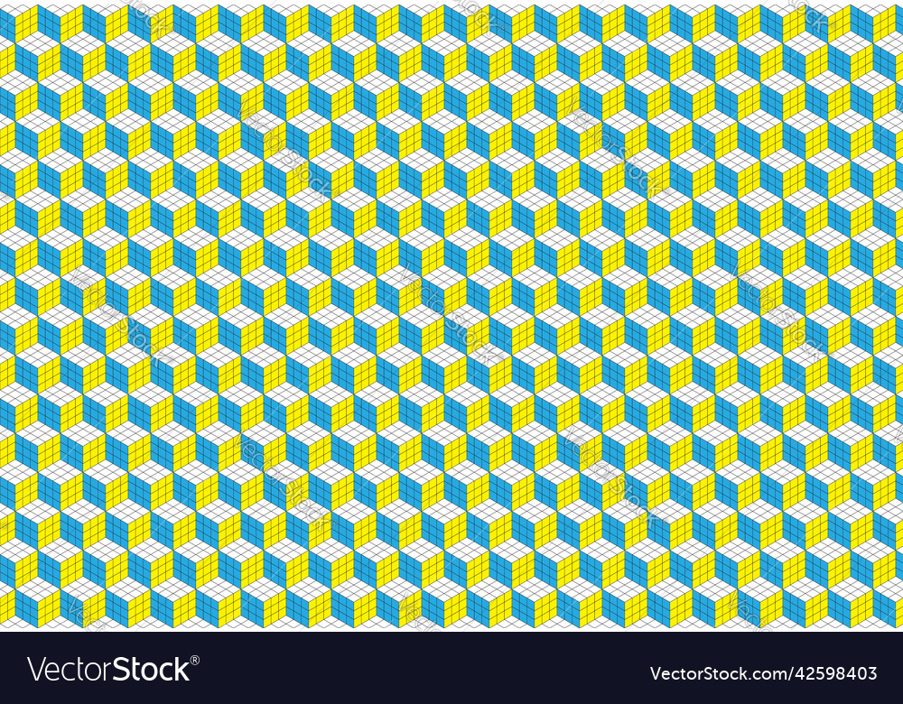 Magic cube pattern seamless design color block