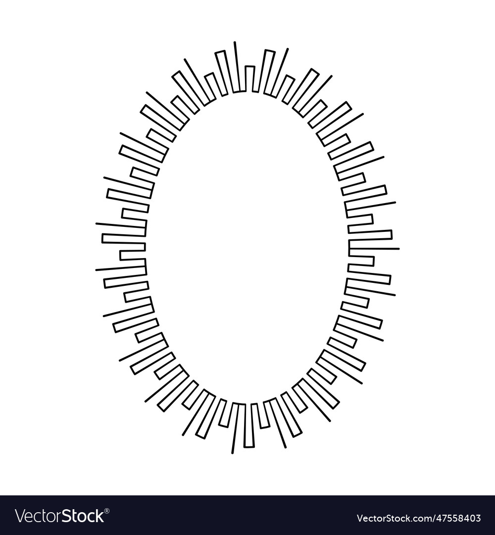 Oval frame round border design shape icon vector image Oval frame round border design shape icon