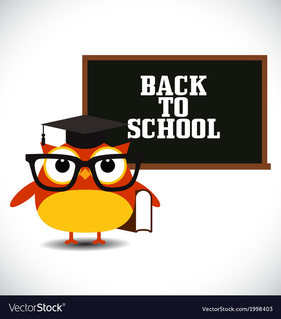 Owl with blackboard