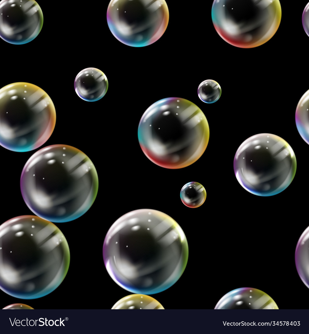 Seamless pattern with colored bubbles