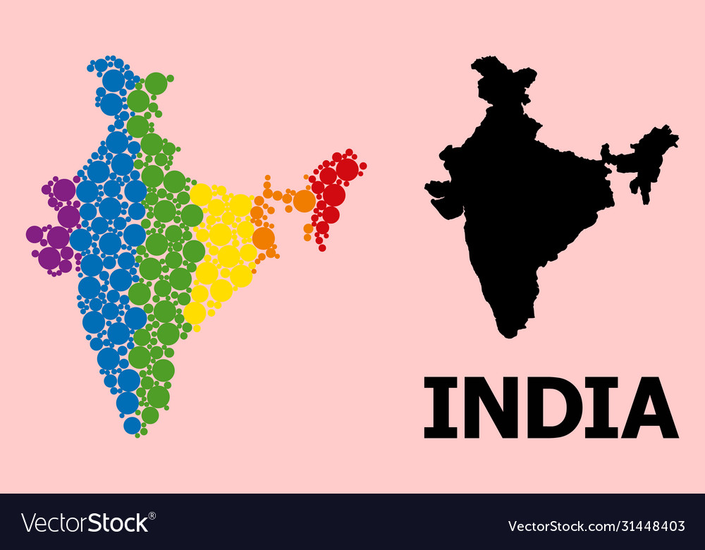 Spectrum pattern map india for lgbt vector image Spectrum pattern map india for lgbt