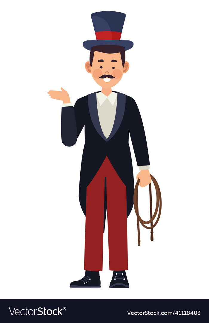 Tamer with whip Royalty Free Vector Image - VectorStock