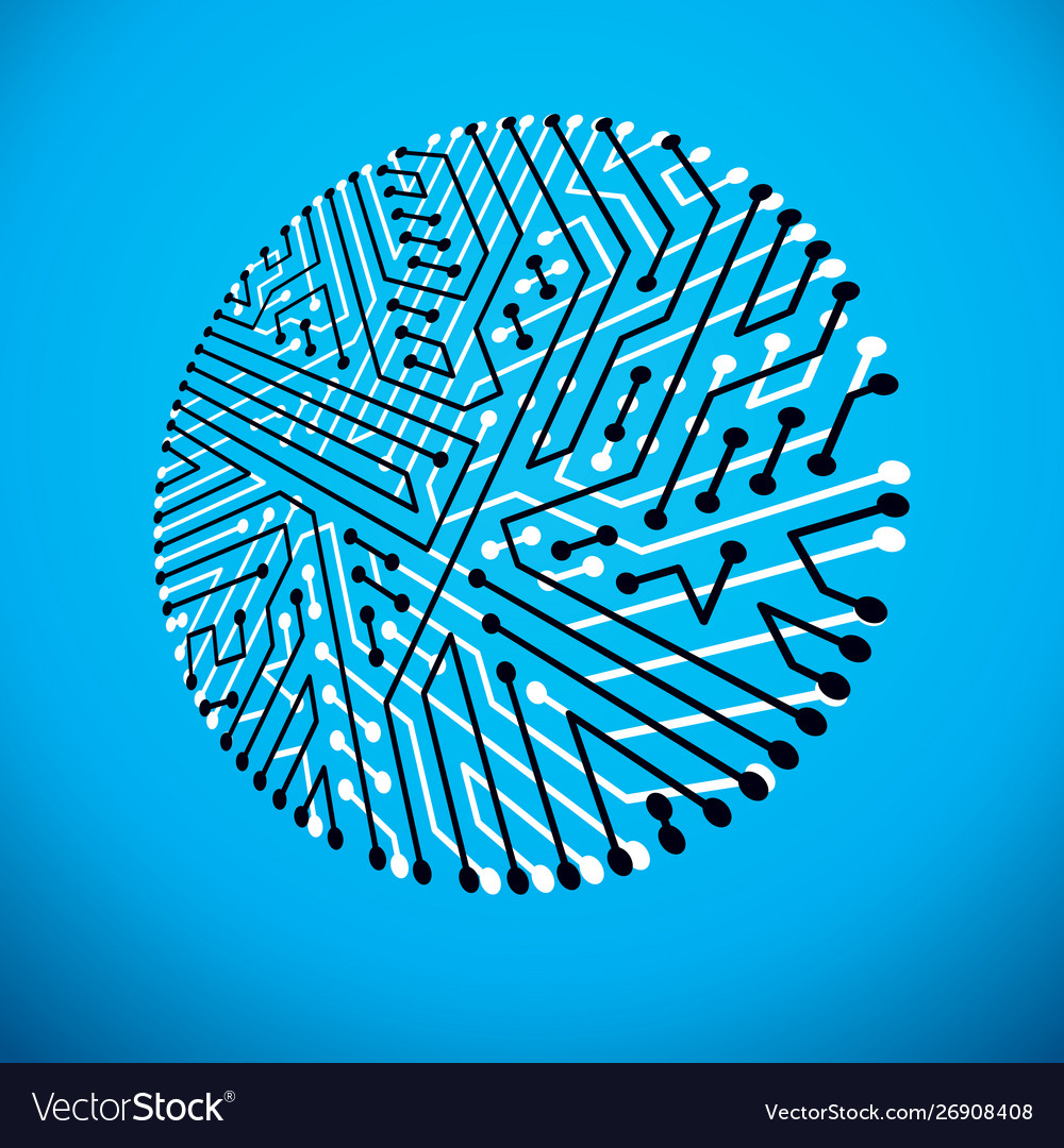 Abstract technology with circular circuit board vector image Abstract technology with circular circuit board