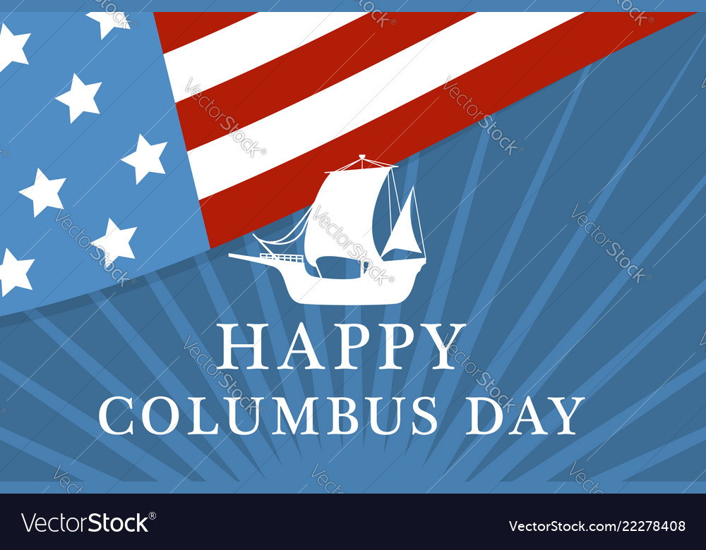 American columbus day concept background flat Vector Image