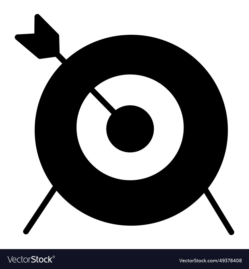 Black target icon with dart
