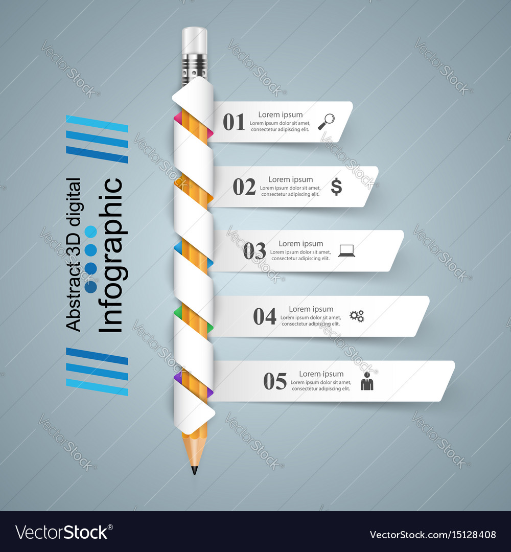 Business infographics pencil icon