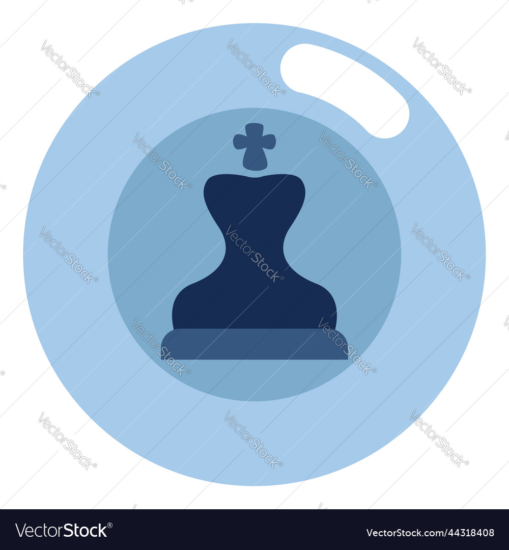 Chess black king on white background