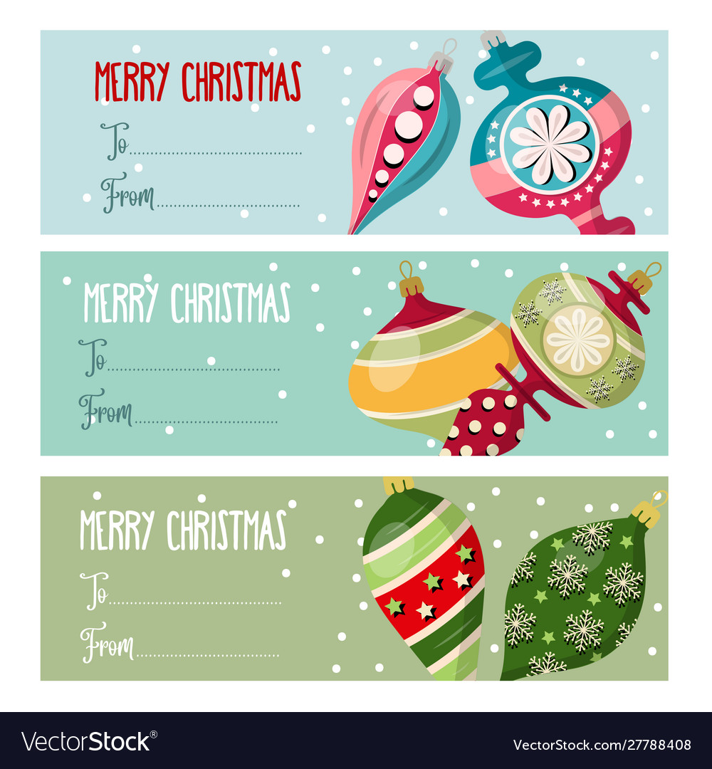 Cute flat design christmas labels collection Vector Image