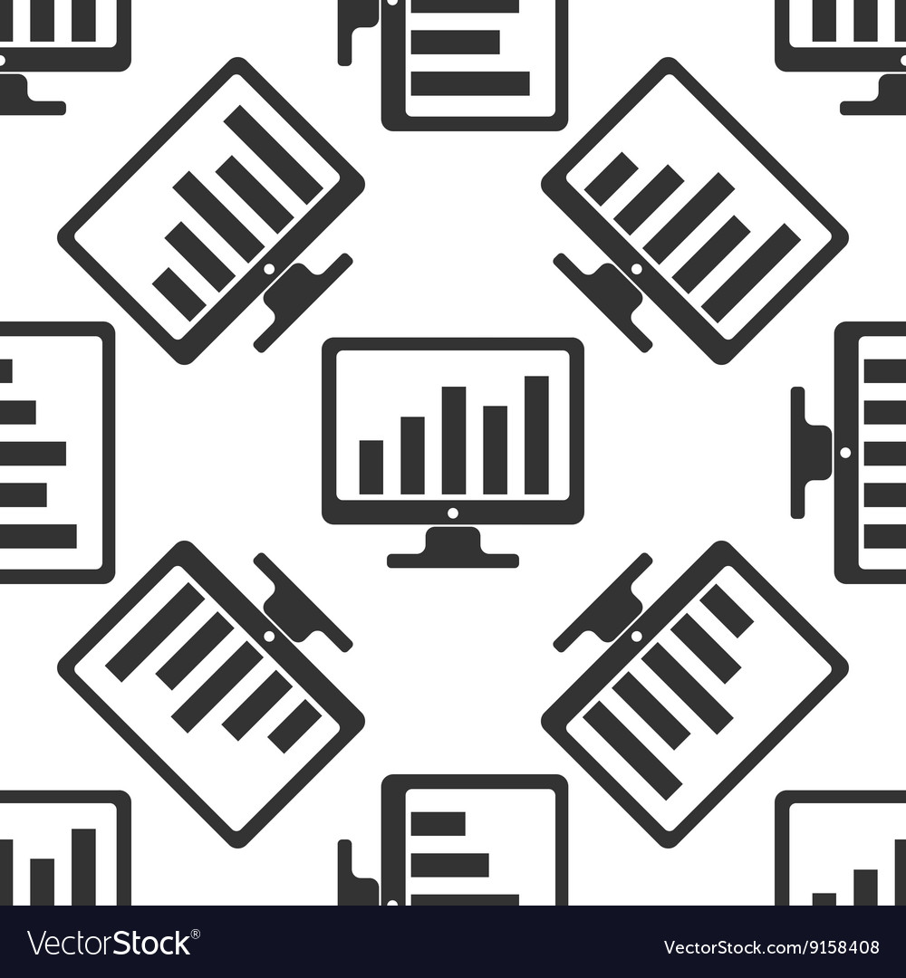 Display with business graph icon pattern