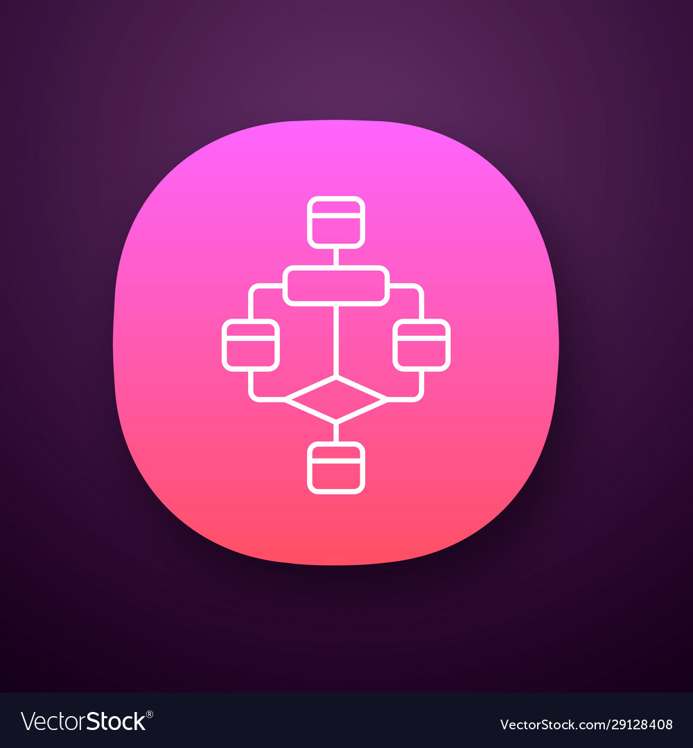 Flowchart app icon diagram visualization of Vector Image