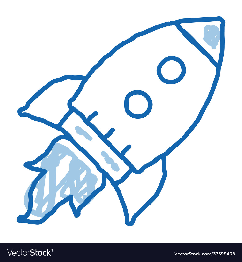 Flying rocket spaceship agile element doodle icon Vector Image Flying rocket spaceship agile element doodle icon
