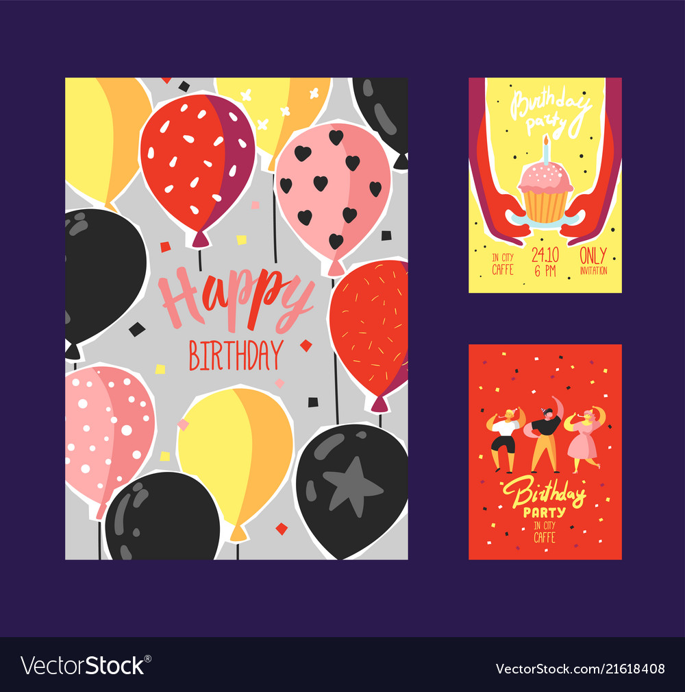 Happy birthday greeting card poster banner