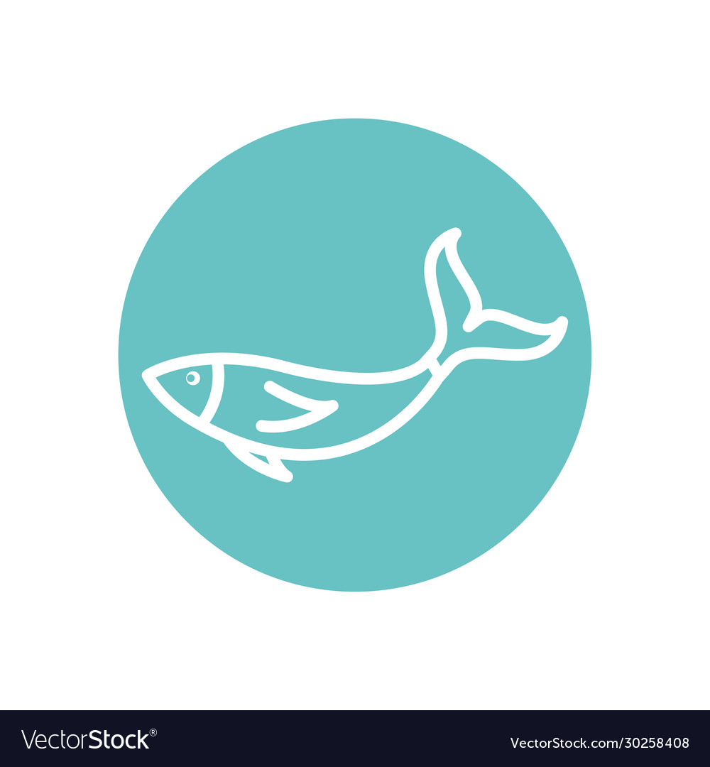 Isolated fish line block style icon design