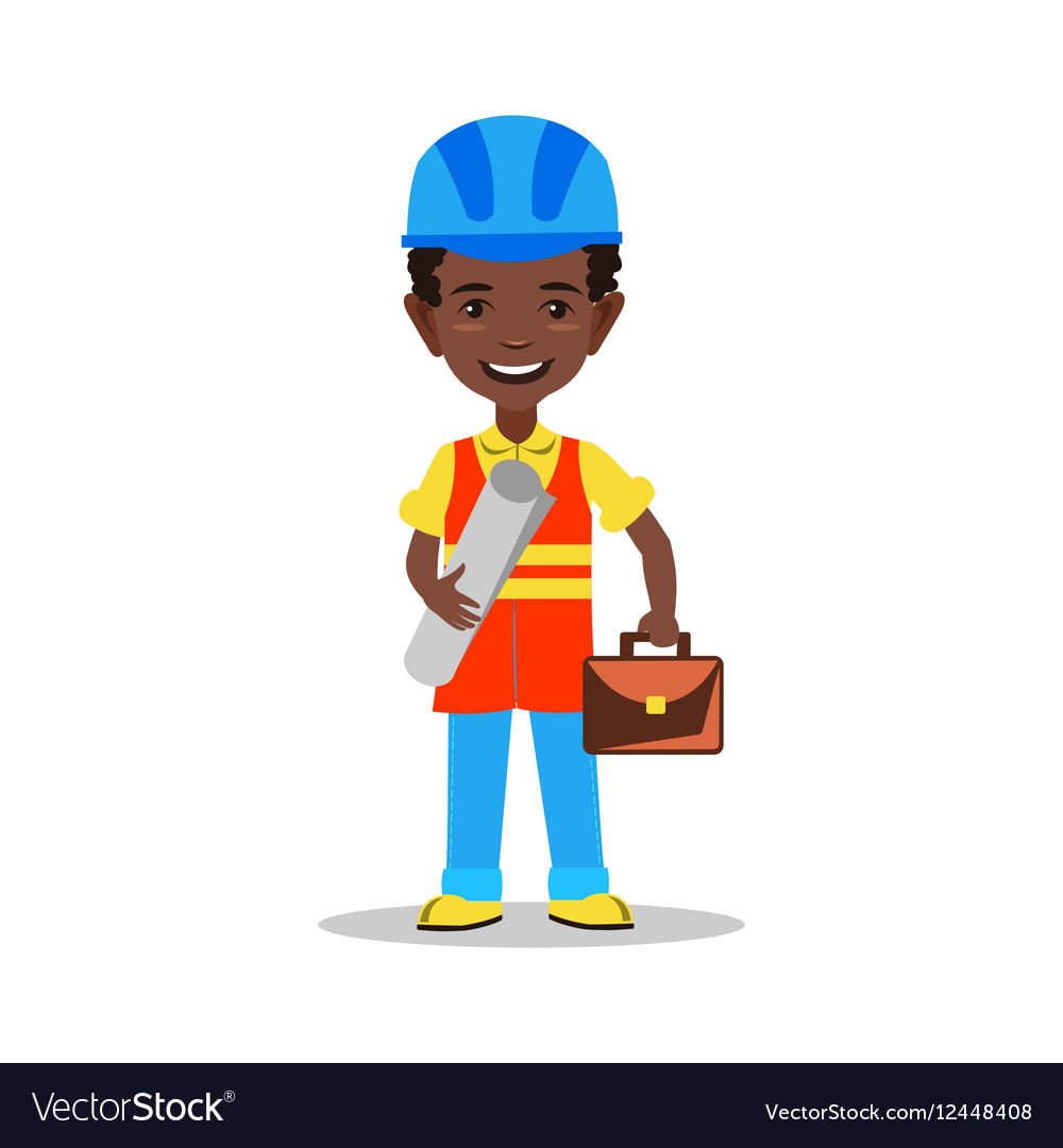 Kids builder character Royalty Free Vector Image