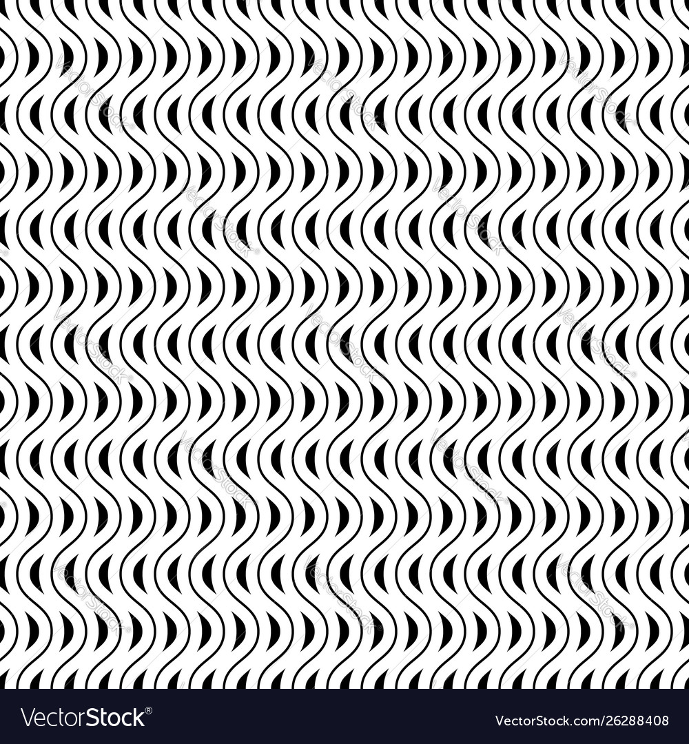 Monochrome seamless pattern simple waves