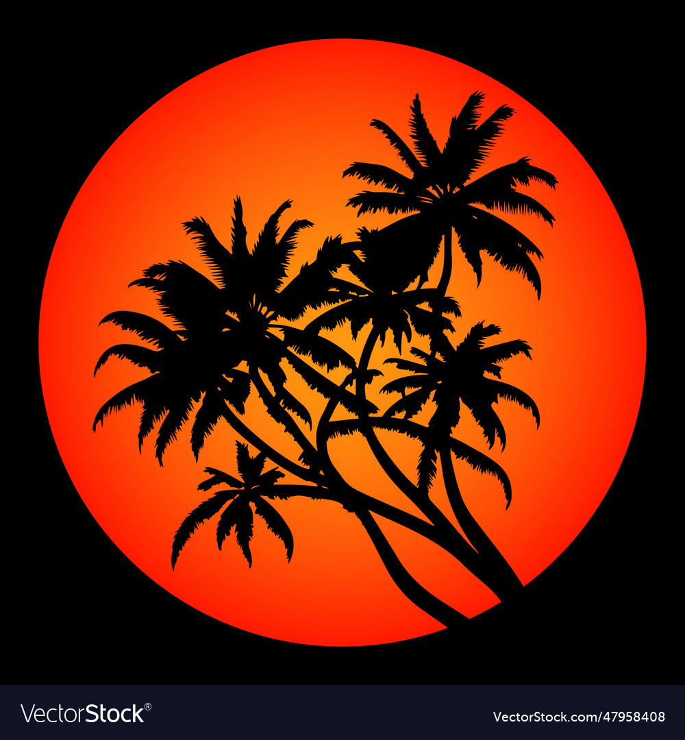 Palm tree tree silhouette coconut tree Royalty Free Vector