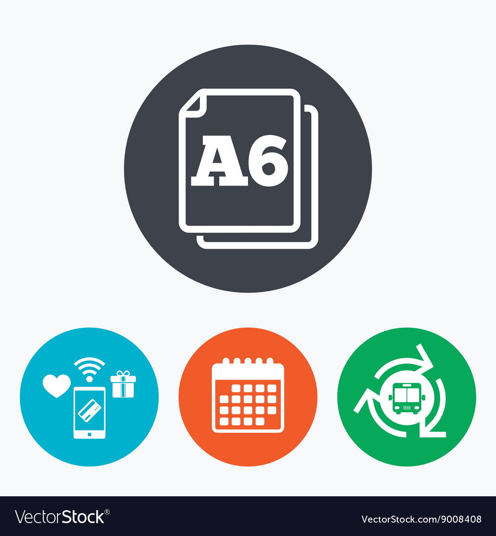 Paper size a6 standard icon document symbol