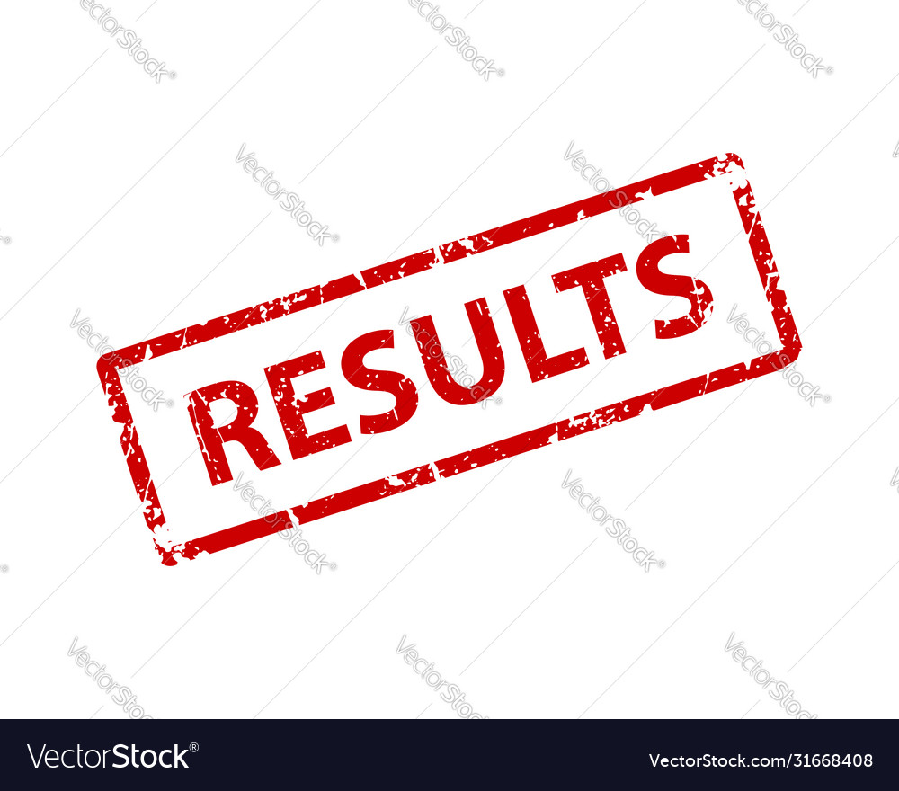 Results sign sticker stamp texture Royalty Free Vector Image