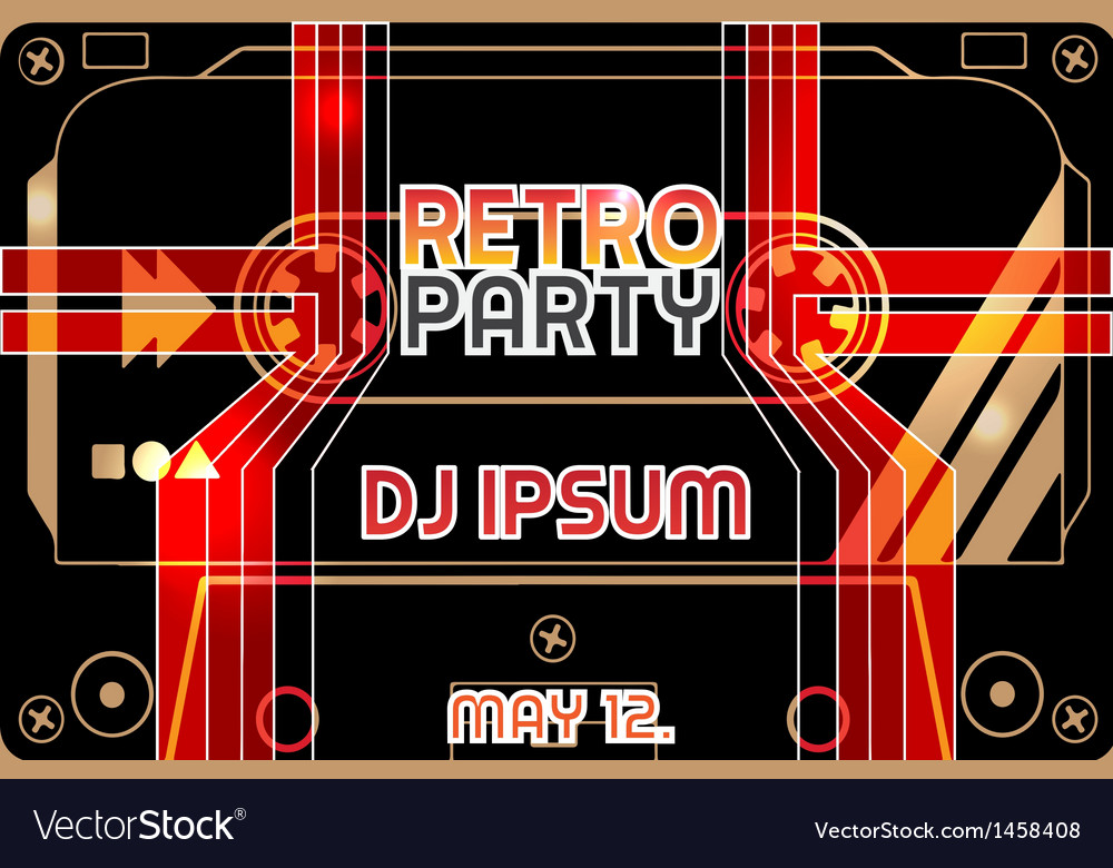 retro party flyer royalty free vector image vectorstock retro party flyer