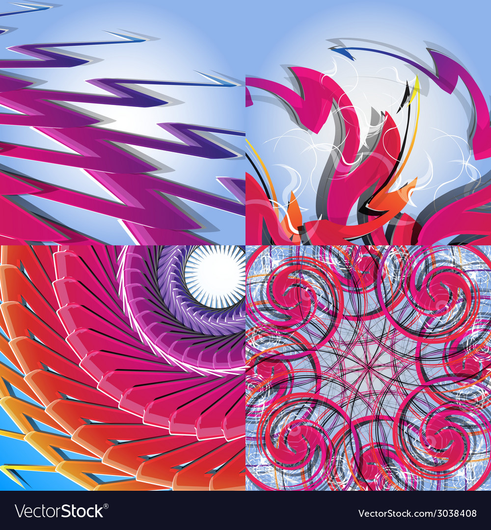 Set of abstract modern wave colorful background