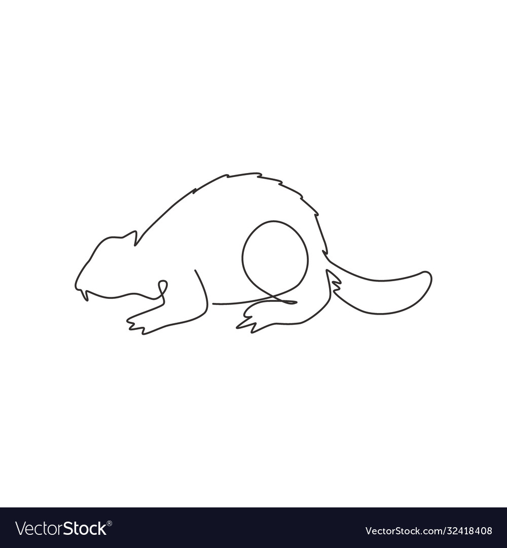 Single continuous line drawing adorable river Vector Image