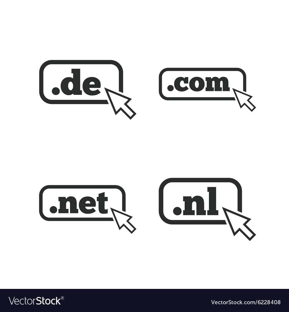 Top-level domains signs de com net and nl