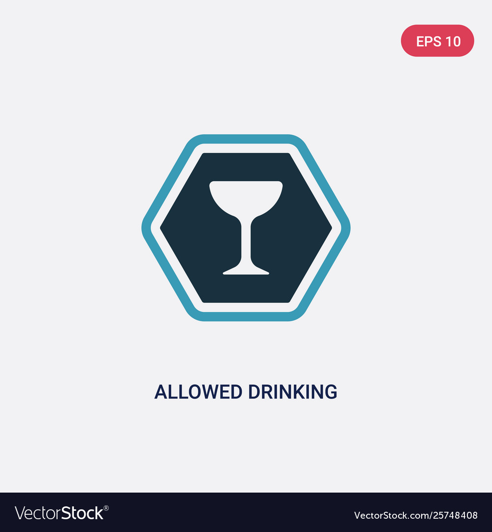 Two color allowed drinking icon from signaling vector image Two color allowed drinking icon from signaling
