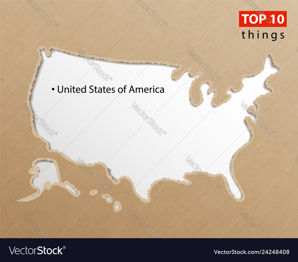 Usa map on craft paper texture - Usa Map On Craft Paper Texture Template Vector 24248408
