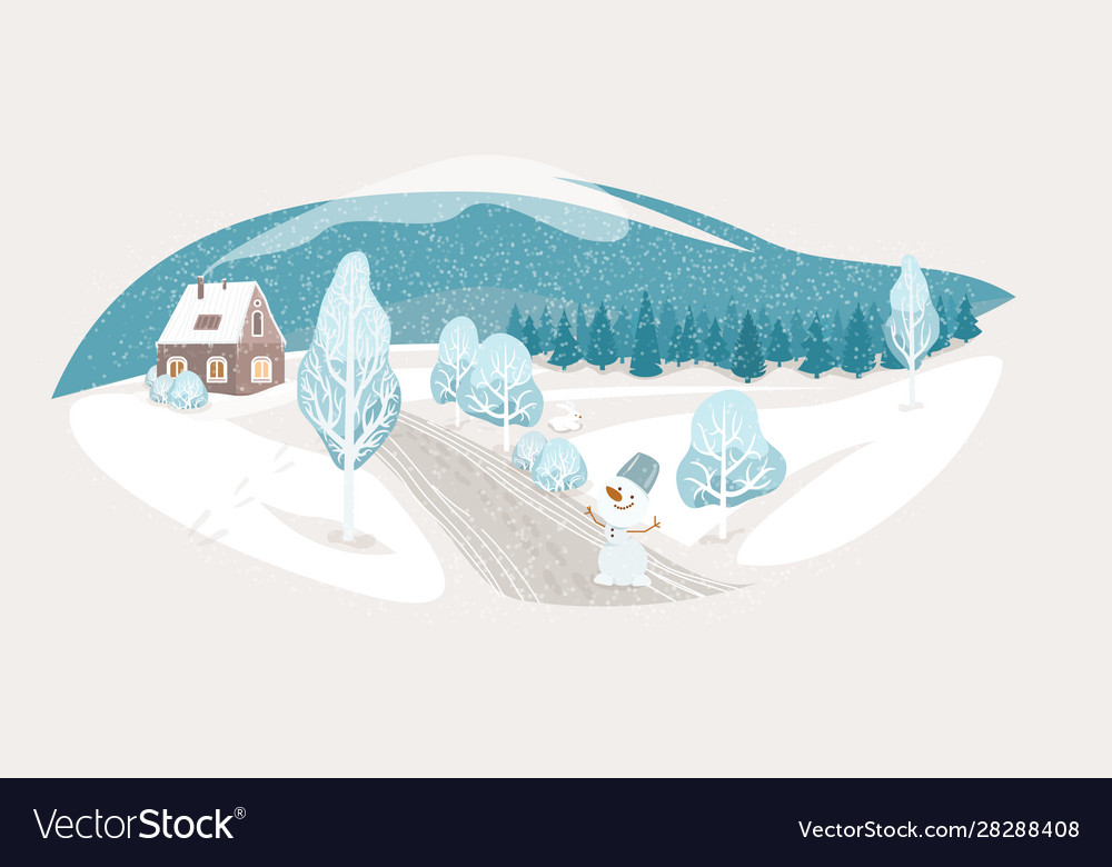 Winter isolated landscape background