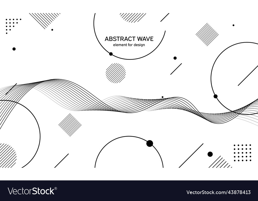 Abstract wave element for design digital