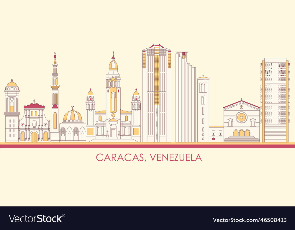 Cartoon Skyline Panorama der Stadt Caracas