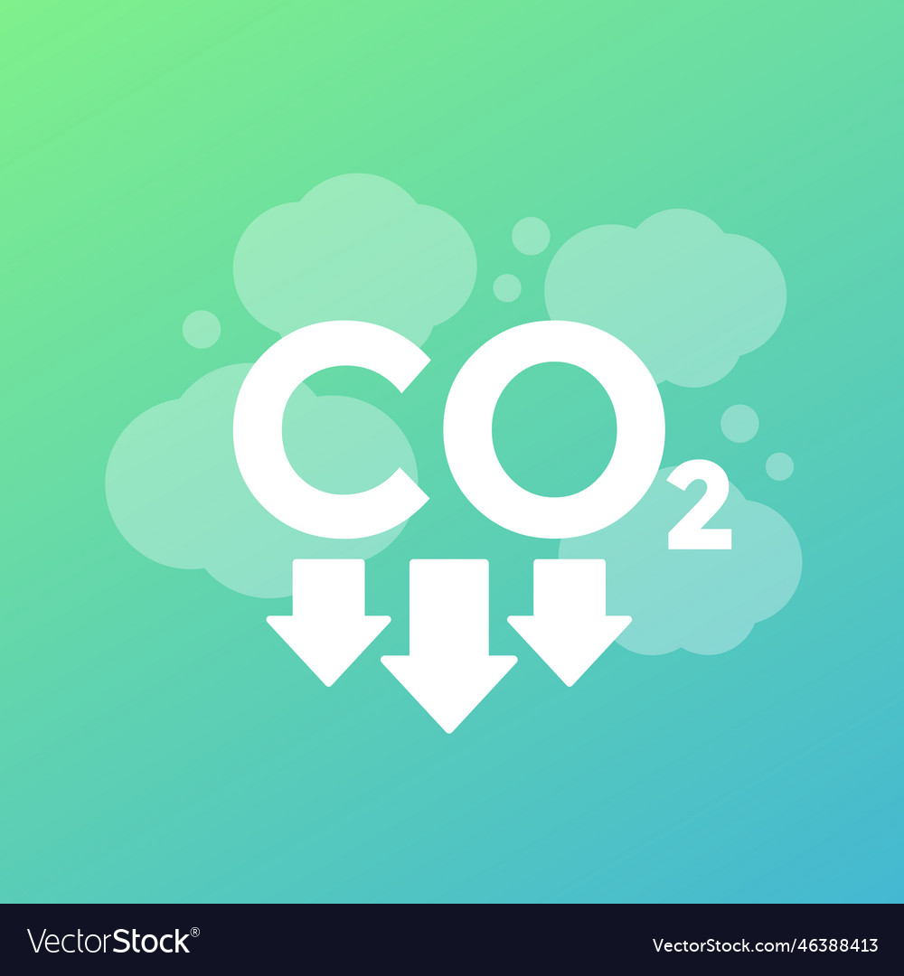 Co2 carbon emission reduction design Royalty Free Vector