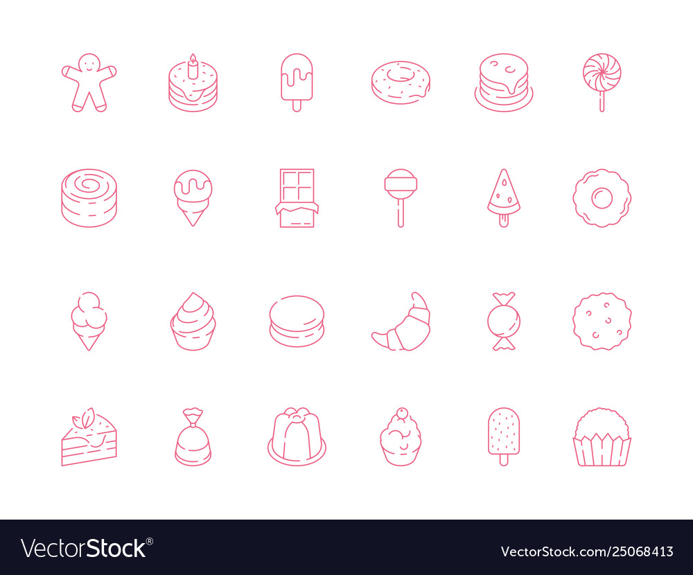 Dessert food icon sweets chocolate cakes Vector Image