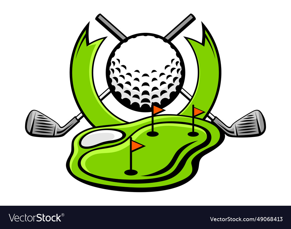 Emblem with golf symbols sport club label or Vector Image