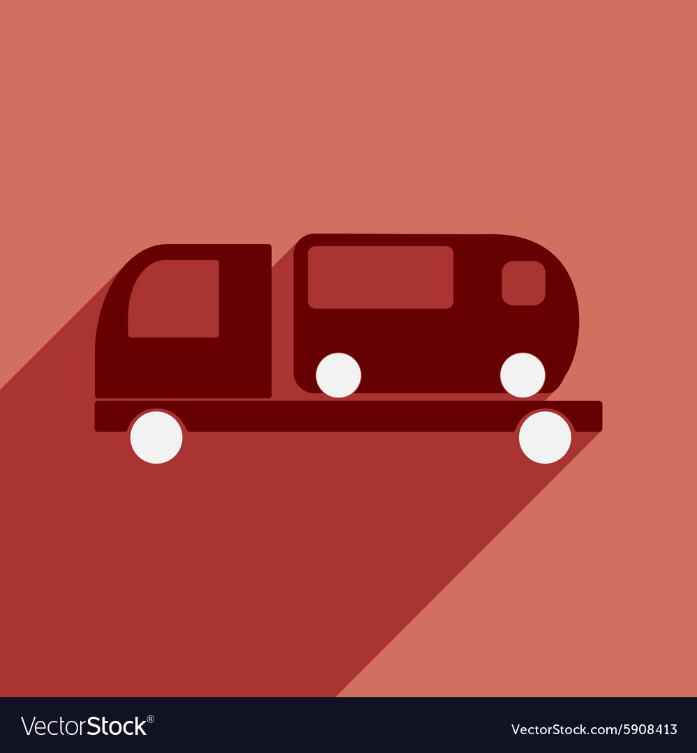 Flat with shadow icon and mobile application car