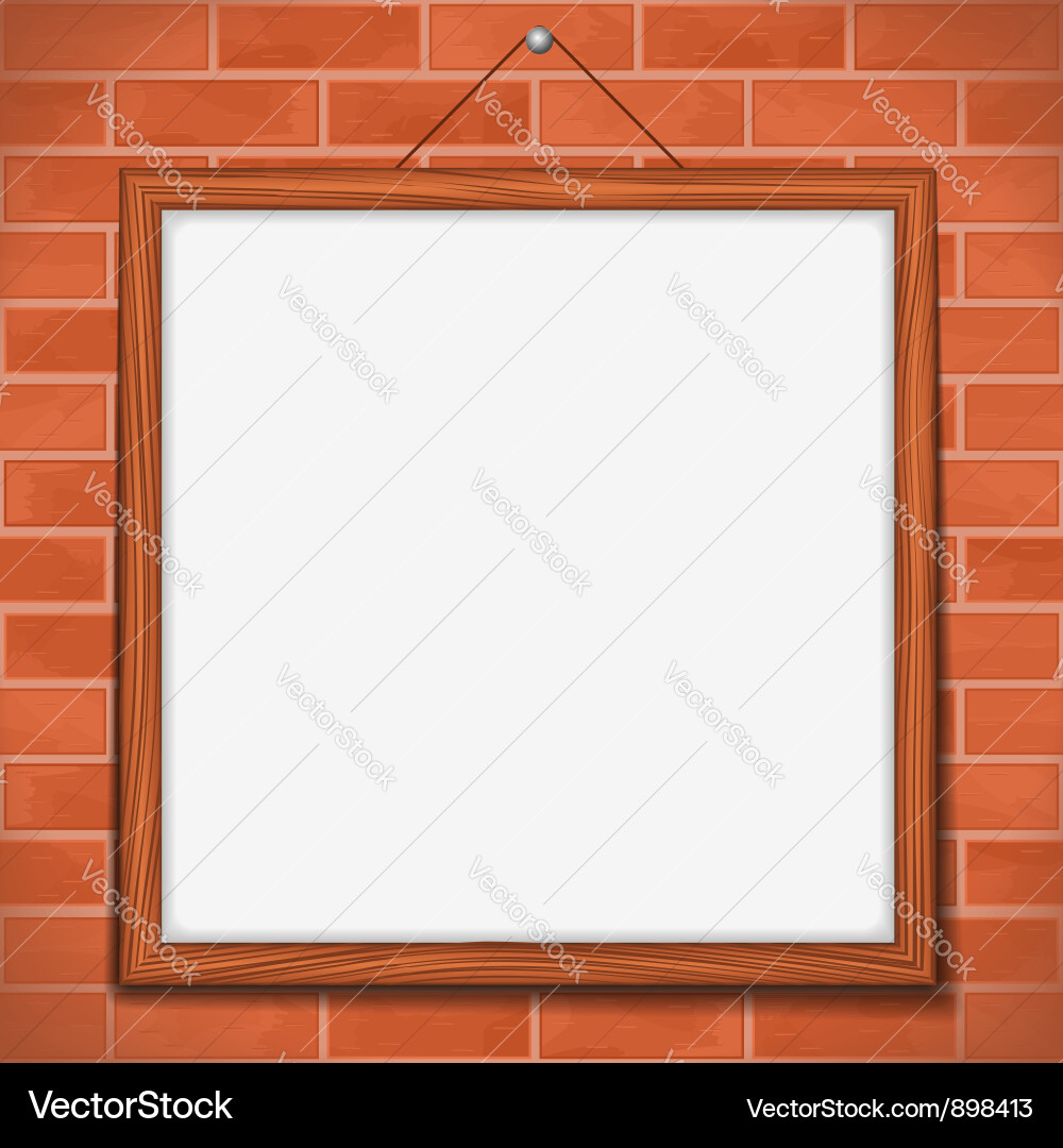 Frame on brick wall Royalty Free Vector Image - VectorStock