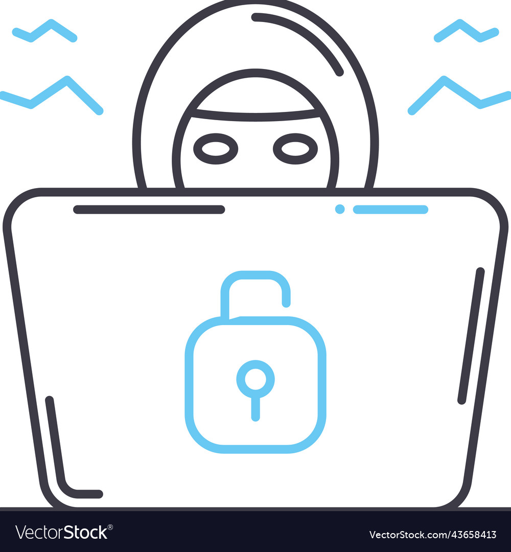 Hacker attack line icon outline symbol